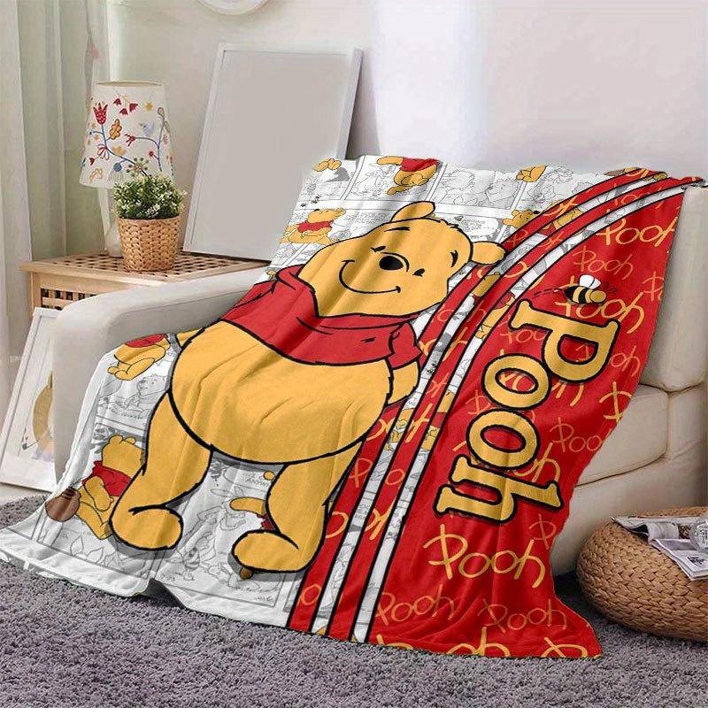 Плед Винни-Пух Ультрамягкий, Теплый, Уютный Плед для Гостиной, Дивана, Всесезонный Дорожный Аксессуар Милый Мультяшный Персонаж 80x120cm