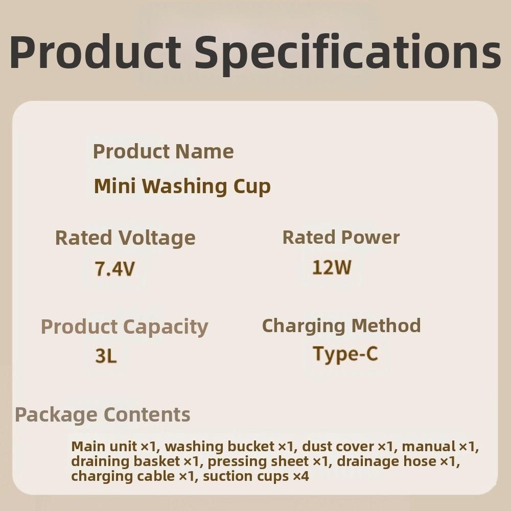 3L Mini Washing Machine Blue Light Underwear Cleaning Tool Portable Clothes Washer Travel