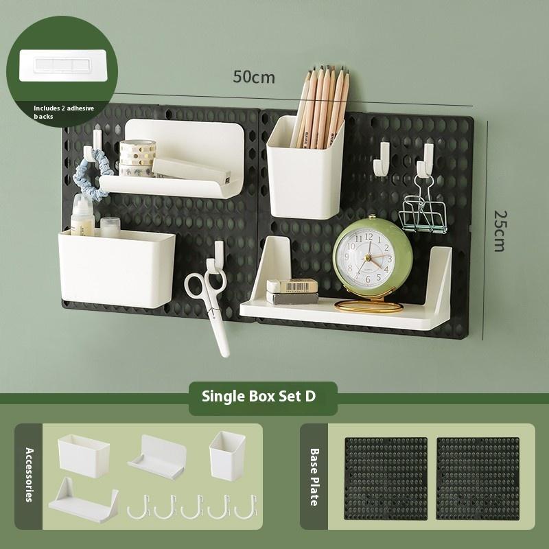 Hole Board Dormitory Wall Shelf Free Punching Adhesive Study Wall Mount Students Study Wall Mounted Storage Rack Home Decoration