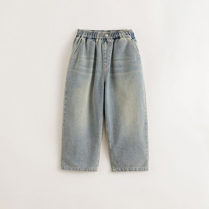Mark Jenny Boys  Fashionable Straight-Leg Jeans Children s Pants 2025 Spring New Style 551285 Light Blue 160