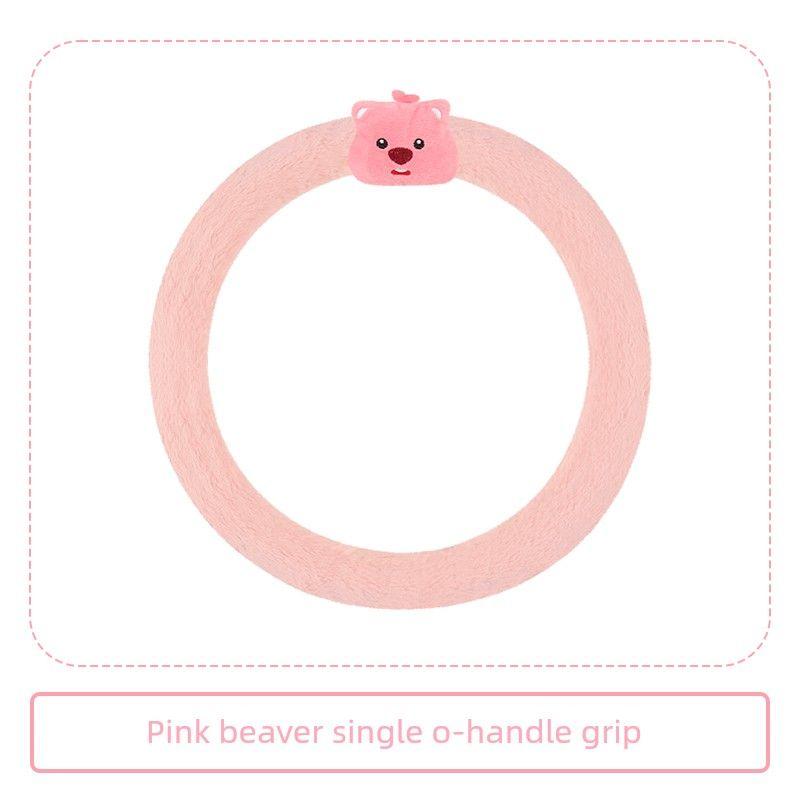 

Car Steering Wheel Cover Winter Plush High-End New Style Anti-Slip Sweat-Absorbent Wear-Resistant Protective Handle Cover Car Decoration for Women Pink Beaver Round Steering Wheel Cover