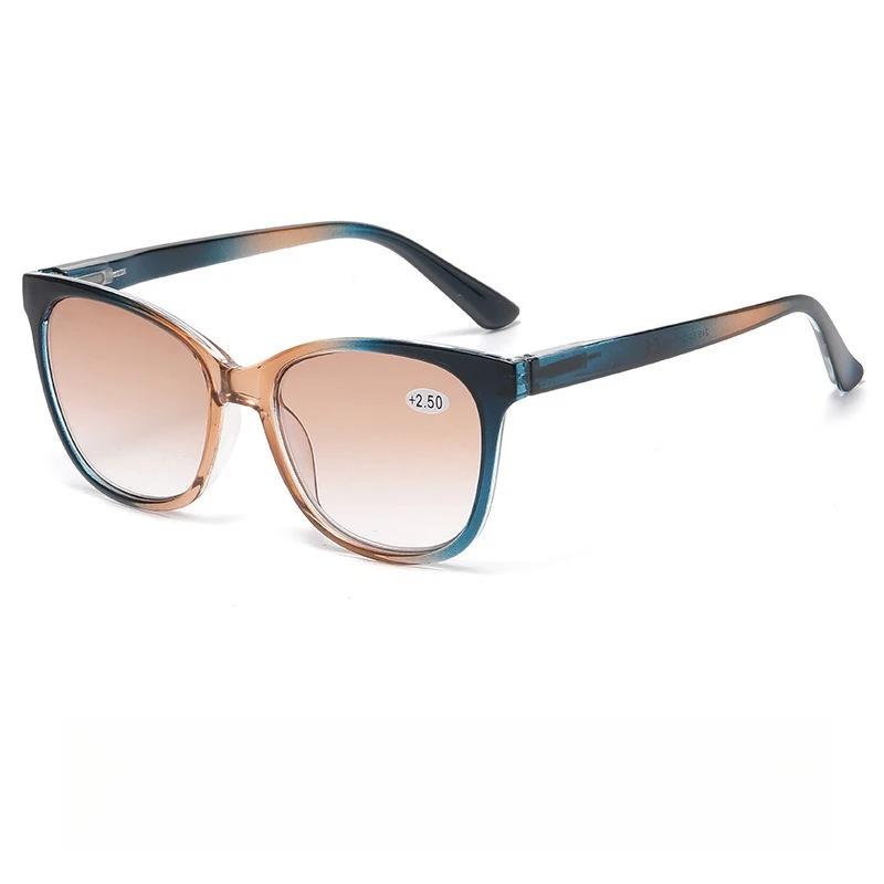 Men Women Gradient Color Reading Glasses Oversized Cat Eye High-definition Eyewear Vintage Retro Anti Blue Light Presbyopia