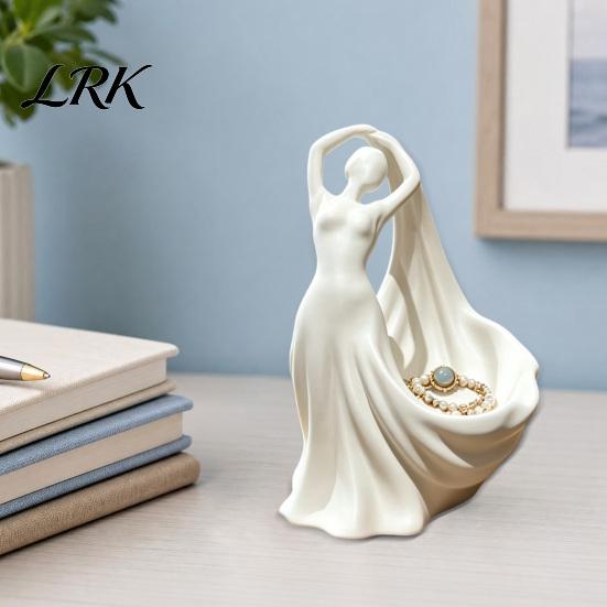 Artistic Jewelry Tray Ballet Dancer Tray, 3D Printed Ring Holder for Dresser, Portrait Sculpture Cute Ballerina Trinket Dish Earrings, Gift