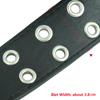 Fashion Women Punk Chain Belt Adjustable Black DoubleSingle Eyelet Grommet Metal Buckle Leather Men Waistband For Jeans