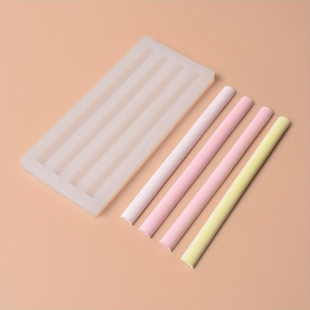 1PC Sealing Wax Stick Silicone Mold Half Round Long Strip Lacquer Wax Stick DIY Creative Cake Decoration Candle Making Silicone Mold