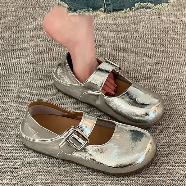 Mary Jane shoes women's retro one-word buckle new summer gaiden ballet shoes versatile single shoes