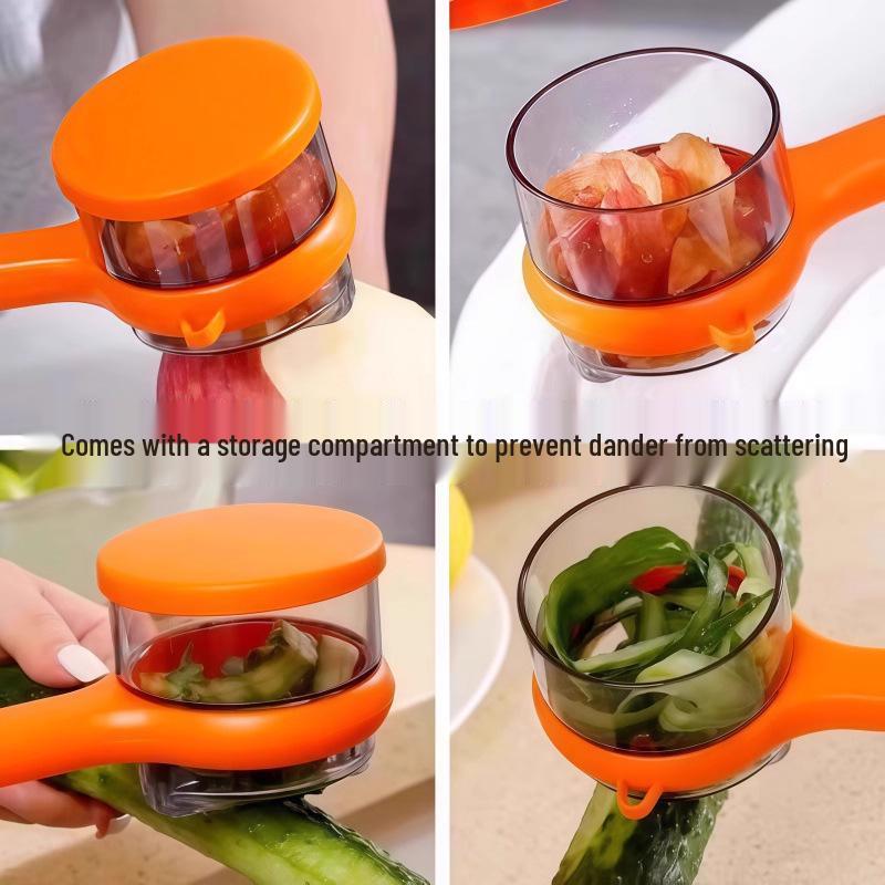 Multifunkční kuchyňská škrabka s vestavěným úložným prostorem