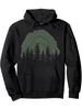 Men'S & Women'S Black Forest Tree Line Hoodie Heavy On Tree, Green Pine Design, Ultra-Soft Pullover with Kangaroo Breathable Four-