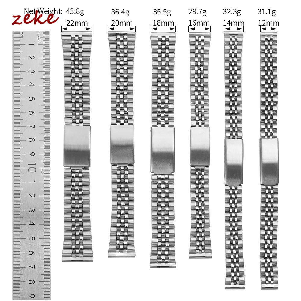 12/14/16/18/20/22mm Stainless Steel Watch Strap Sports Waterproof Metal Watch Band Men Business Universal Replacement Bracelet