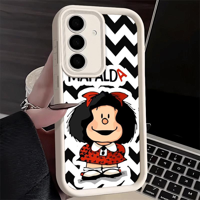 Phone Case for Samsung Galaxy S26 S25 Ultra S24 FE Mafalda Cartoon Cute Shell S23 Plus S22 + S21 S20 5G Soft Silicone Funda