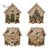 Personalized Room Ornament DIY Christmas Faux Pearl Art Painting Hanging Pendant Kit, 3D Bead Gingerbread Handmade Assembly Model House Miniature