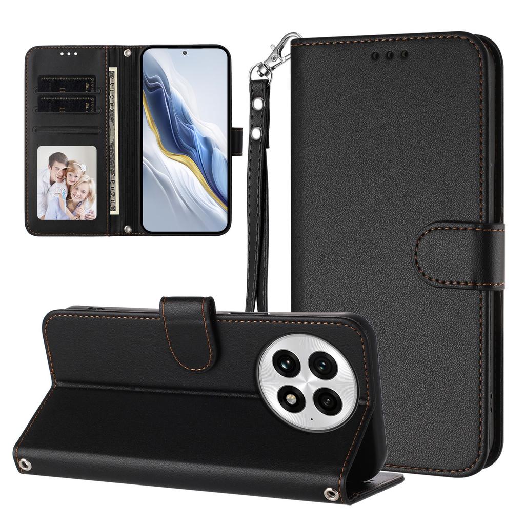 For OnePlus 13 Leather Case Wallet Stand Phone Cover with Wrist Strap