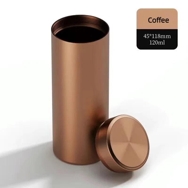 Luftdichte Geruchsdichte Teedose aus Aluminiumlegierung Mini Kräuter Vorratsbehälter Tragbarer Kaffee Aufbewahrungsbehälter Auslaufsichere Teedose