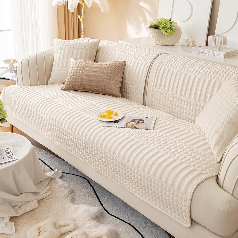 Plush Winter Minimalist High-end Anti Slip Thickened Sofa Cover