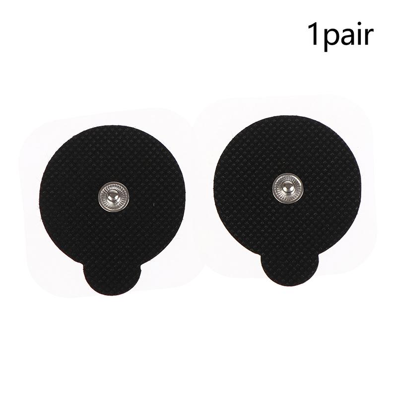 

2 шт. круглых электродных подушечек 4 см для миостимулятора EMS для электротерапии, самоклеящиеся сменные многоразовые подушечки чёрный