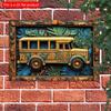 2d Flat 30*20cm, Vintage Indian Bus Wooden Wall Art, Wooden Sign for Bedroom, Living Room and Office Decor, Perfect for Room Decor, for Home, Kitchen