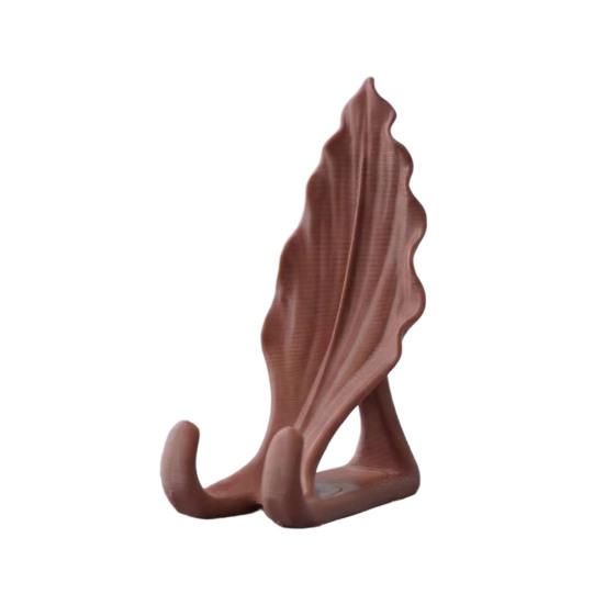 Leaf Shape Desk Ornament Shaped Phone Stand, 3D Printed Mobile Holder with Double Small Stand for Home Hook Support, Creative Hands Free Video Cradle,