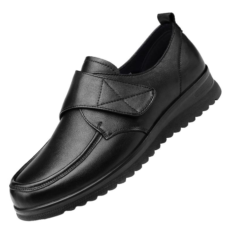 Women s Casual Leather Flats with Velcro Closure 36