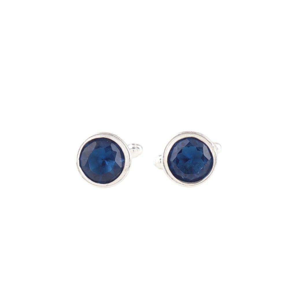 London Blue Topaz Gemstone 925 Sterling Silver Handmade Jewelry Cufflinks 0.50" CL-4-3