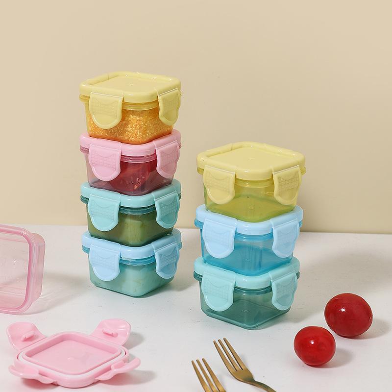 Contenitore per alimenti in plastica di piccole dimensioni, a prova di umidità, mini contenitore per la cucina con coperchio a prova di perdite, accessori per la cucina