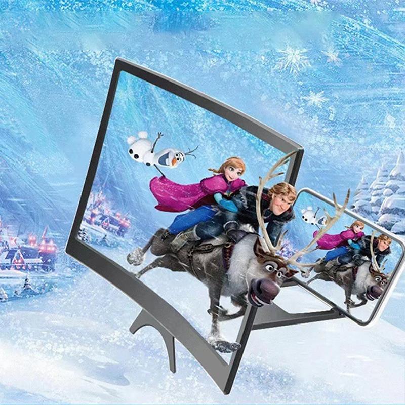 12 Inch Large Screen 3D Hd Amplifier Curved Screen Mobile Phone Screen Magnifier Smartphone Video Amplifier Stand Holder