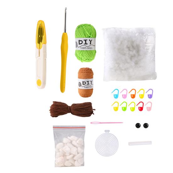 Kit per uncinetto per principianti a forma di cactus Set di materiali intrecciati fai-da-te Kit per principianti per uncinetto Forniture per maglieria fai-da-te per bambini adulti