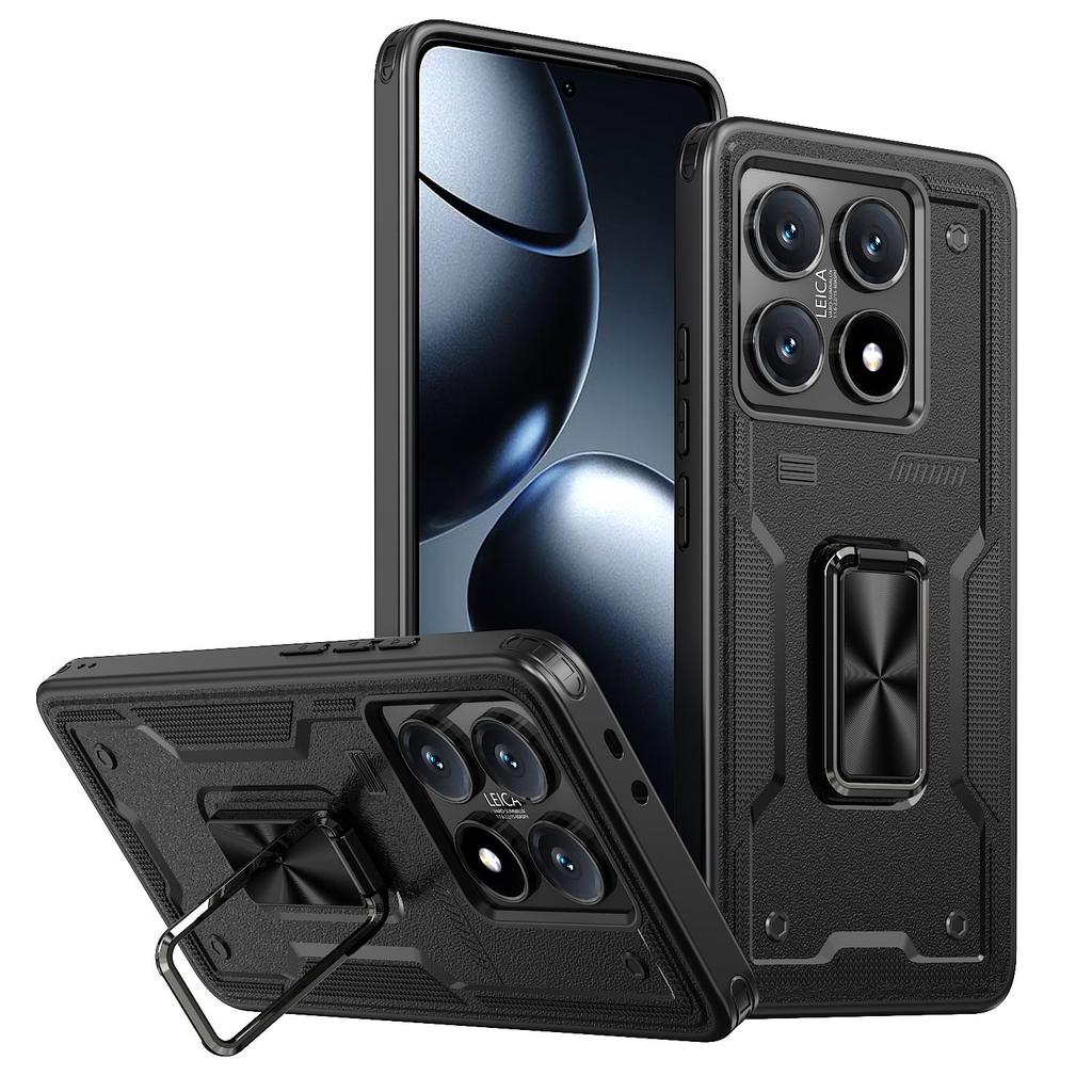 For Xiaomi 14T Pro Case/Mi 14T 5G Shockproof Magsafe Phone Case Car Magnetic Bracket Protective Cover TPU+PC