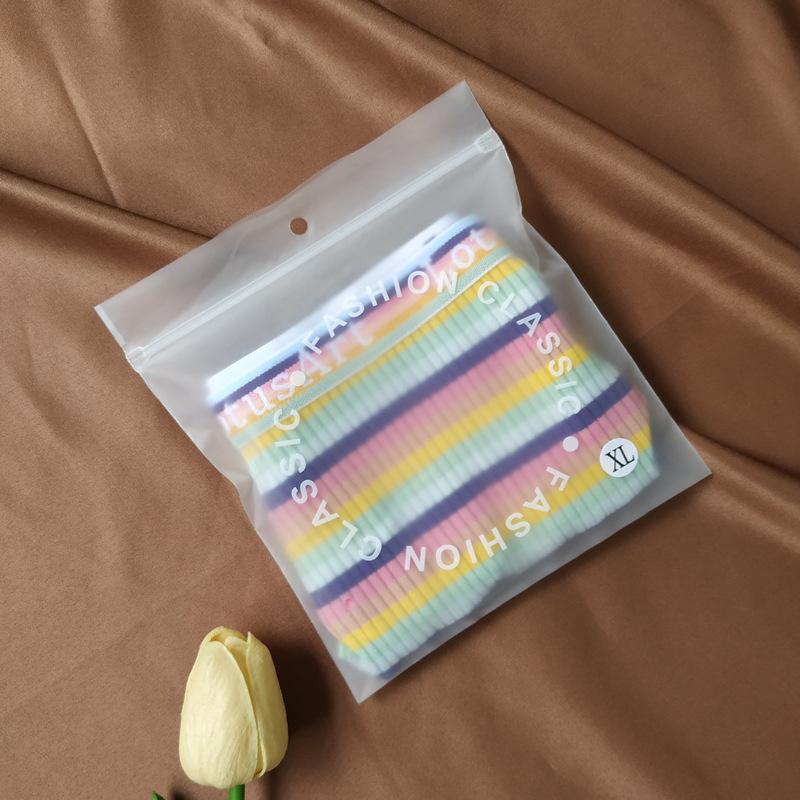 

Хлопковые трусы-слипы для девочек в радужную полоску - Низкая посадка, Дышащие, Высокая эластичность, Летний стиль L