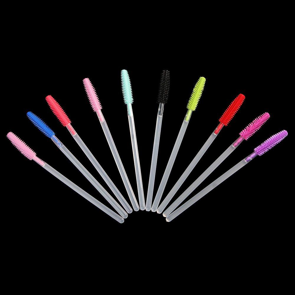 Transparent Silicone Eyebrow Comb Spoolers Eye Lashes Mascara Wand Applicator Disposable Eyebrow Brush for Eyelash Extension