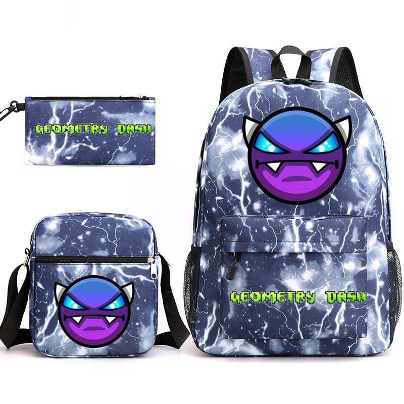 Geometrie Geometrică dash Geantă Școlară din Trei Piese Studenți Băieți și Fete Toc de Creioane pentru Campus Geantă din Pânză