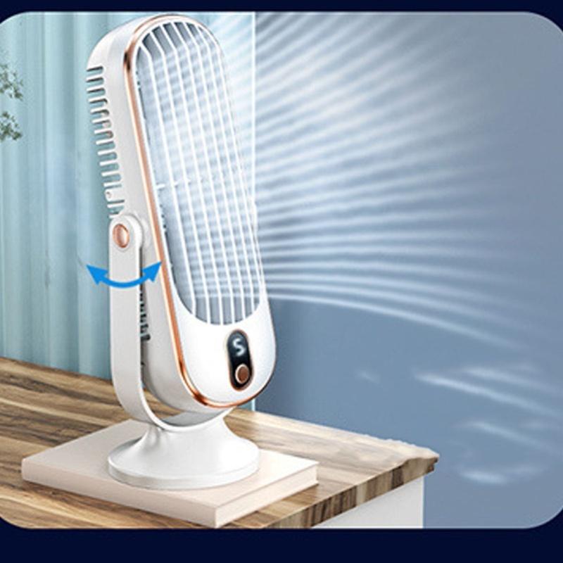 Desktop Fan 1800mah USB Brushless Motor Oscillating Quiet 5 Tower Fan For Home Car Office