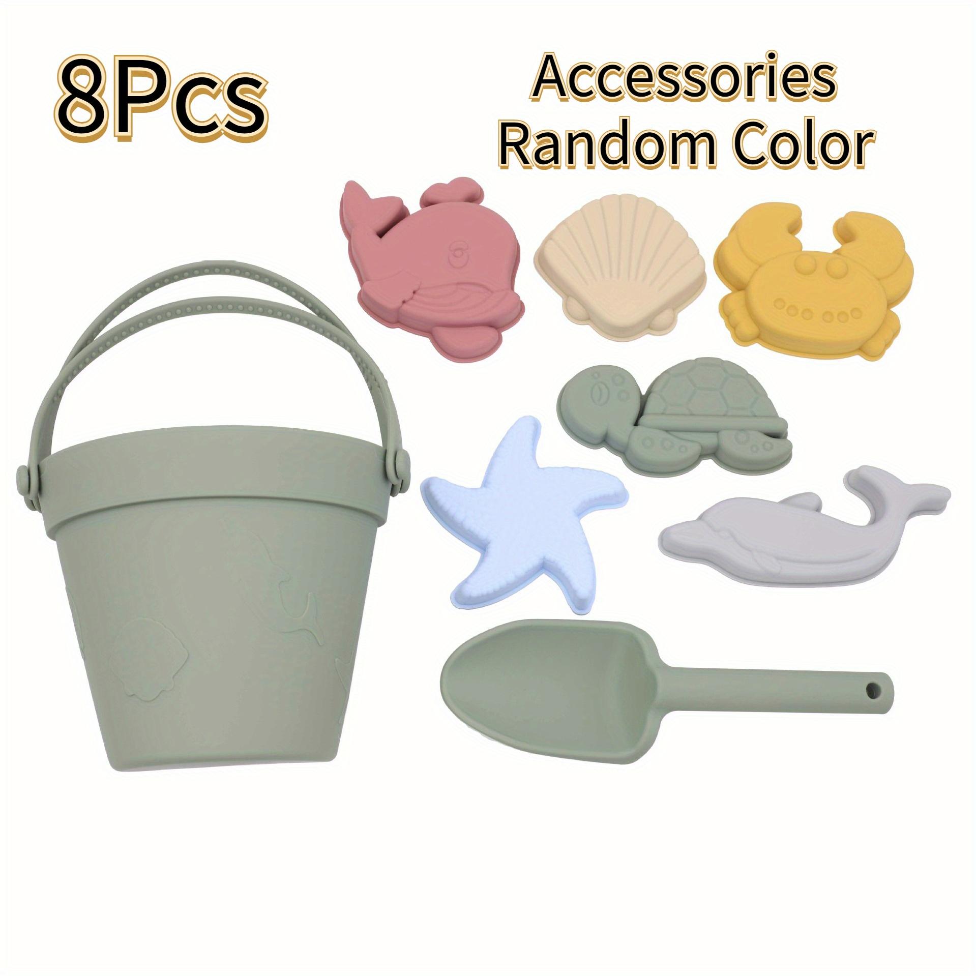 

8 Pieces of Beach Outdoor Garden Decorative Items - Soft Silicone Beach Sandbox Set - Beach Game - Random Color of Accessories светло-серый