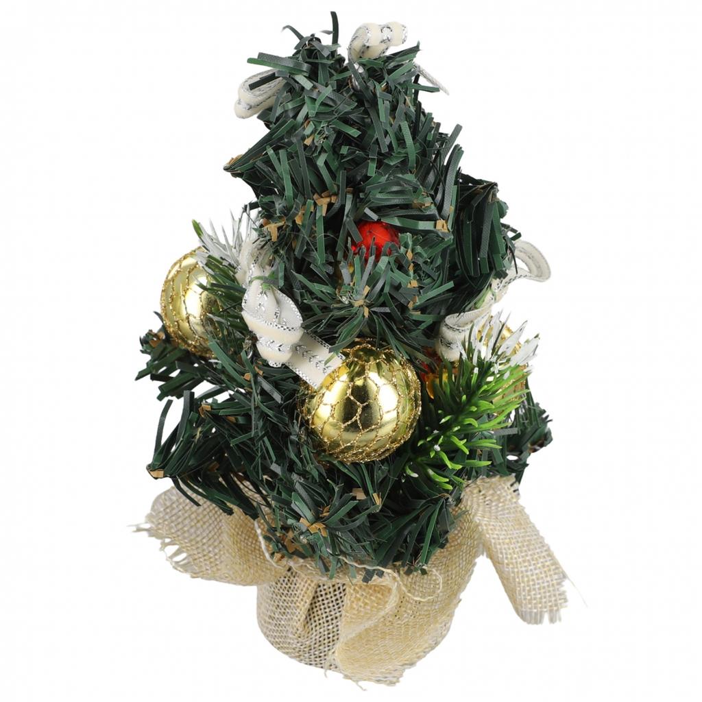 Tiny Table Top Christmas Tree with Ornaments for Festive Home Decor