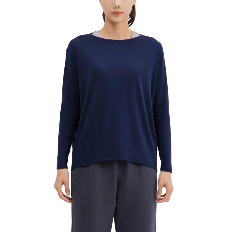 

DECATHLON DOMYOS Fitness Solid Colour Moisture-wicking Breathable Long Sleeve T-Shirt Women s Grey Blue M