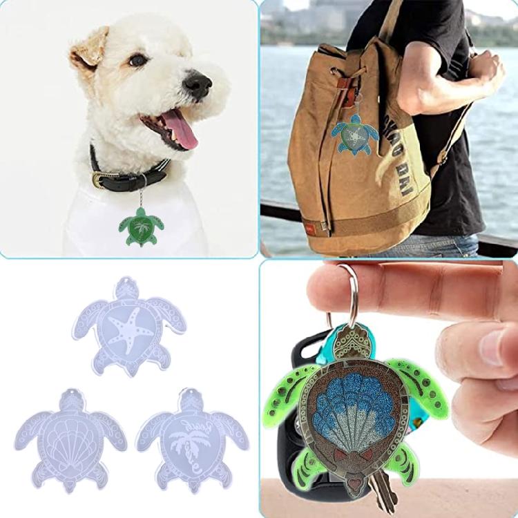 for Turtle Shape Keychain Silicone Mold with Hole Keyring Pendant Handmade Mold