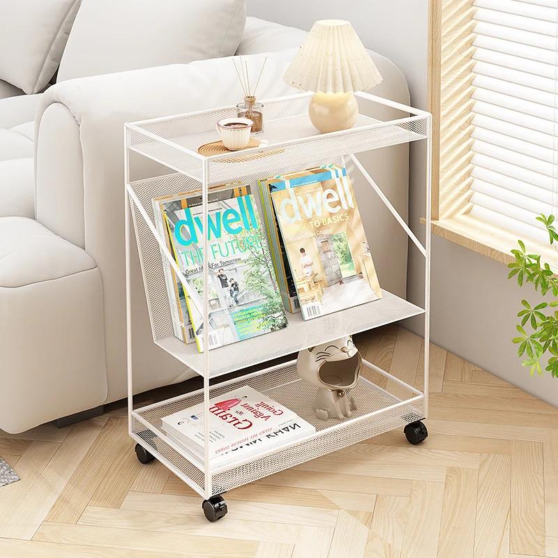 NEW 2025 Simple Modern Coffee Table Multifunctional Side Table with Mobile Bedside Table Design Iron Art Baking Paint Finish