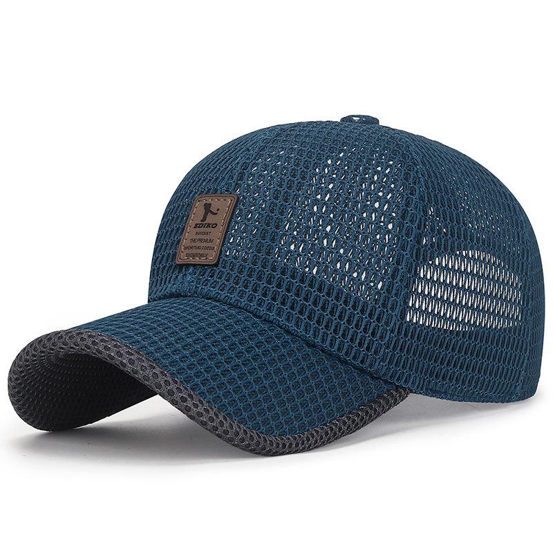 Summer Breathable Checkered Mesh Baseball Hat Men's Summer Travel Sun Protection Hat Fishing Baseball Hat