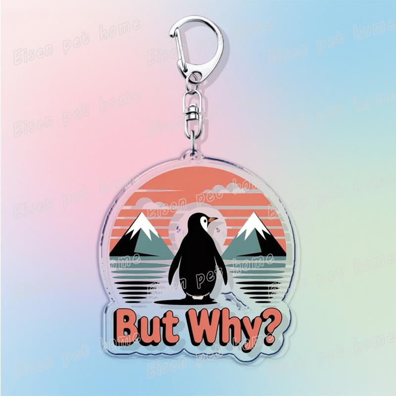 Cute Nihilist Penguin But Why Keychain Accessories Bag Walking Penguin Meme Keyrings Jewelry Gifts for Friends