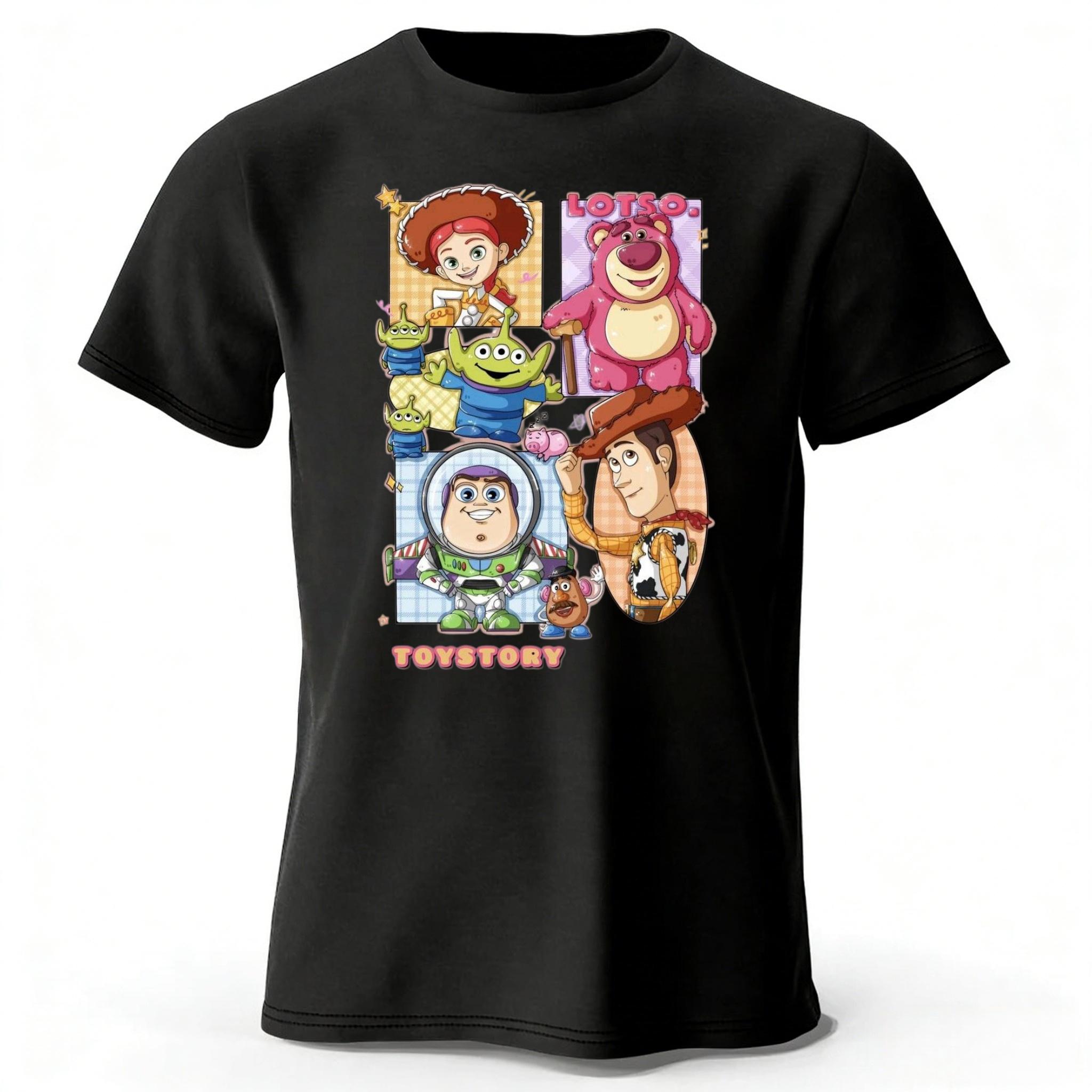 

2026 New Toy Story 5 Series Pure Cotton Short Sleeved MensWomens Daily Casual Soft High Quality Tshirt Large Loose Top M