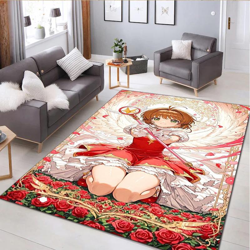 Anime Characters Sakura Kinomoto Carpet Carpet Office Decorative Carpet For Living Room Bedroom Door Mat Floor Rug Computer Chair Area Rug