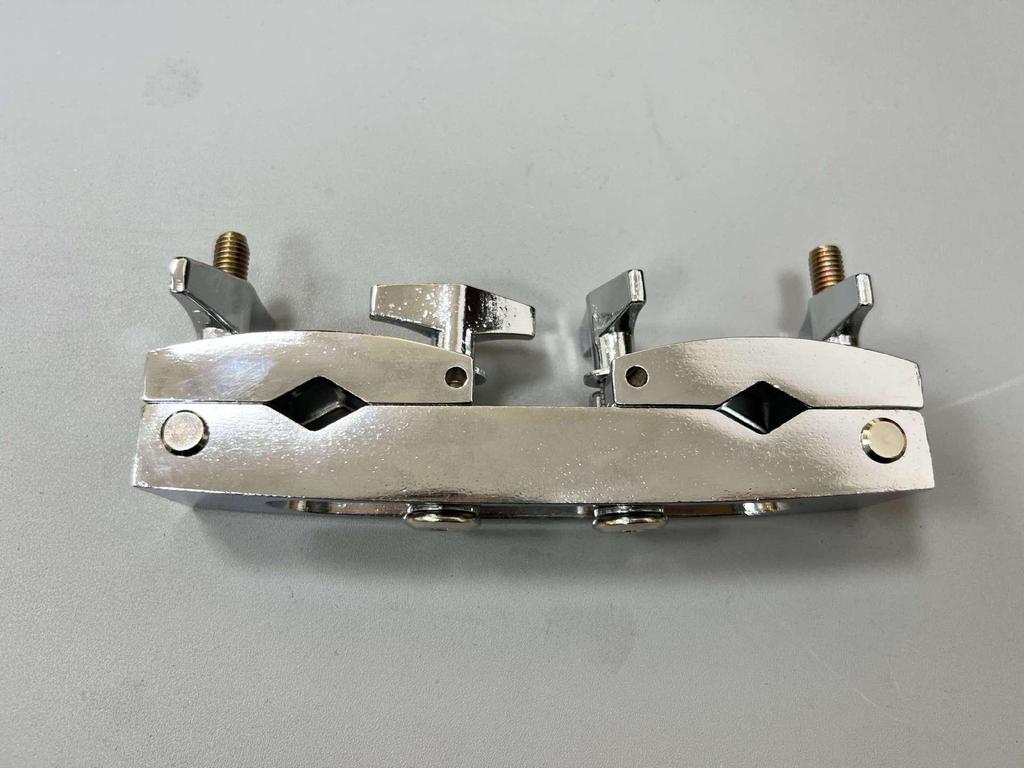 Universal Cowbell & Clapper Drum Connection Clamp - Shackles, Arm & Foot Clamp with Double Rod.