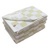 Imabari Towel Bath Set of 3 Pastel Checkered Made In Soft and Fluffy Towels, 3, Green, Colors, Pattern, 65x120cm, Japan, 100% Cotton, Absorbent,