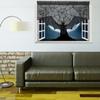 Reusable Halloween Lace Curtain Black Gothic Bat Tablecloth Halloween Bat Door Curtain  Home Decor
