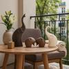 Home Décor Elefantenfamilie Keramikfiguren mit mattem Finish - (4-teiliges Set, Mattbraun)