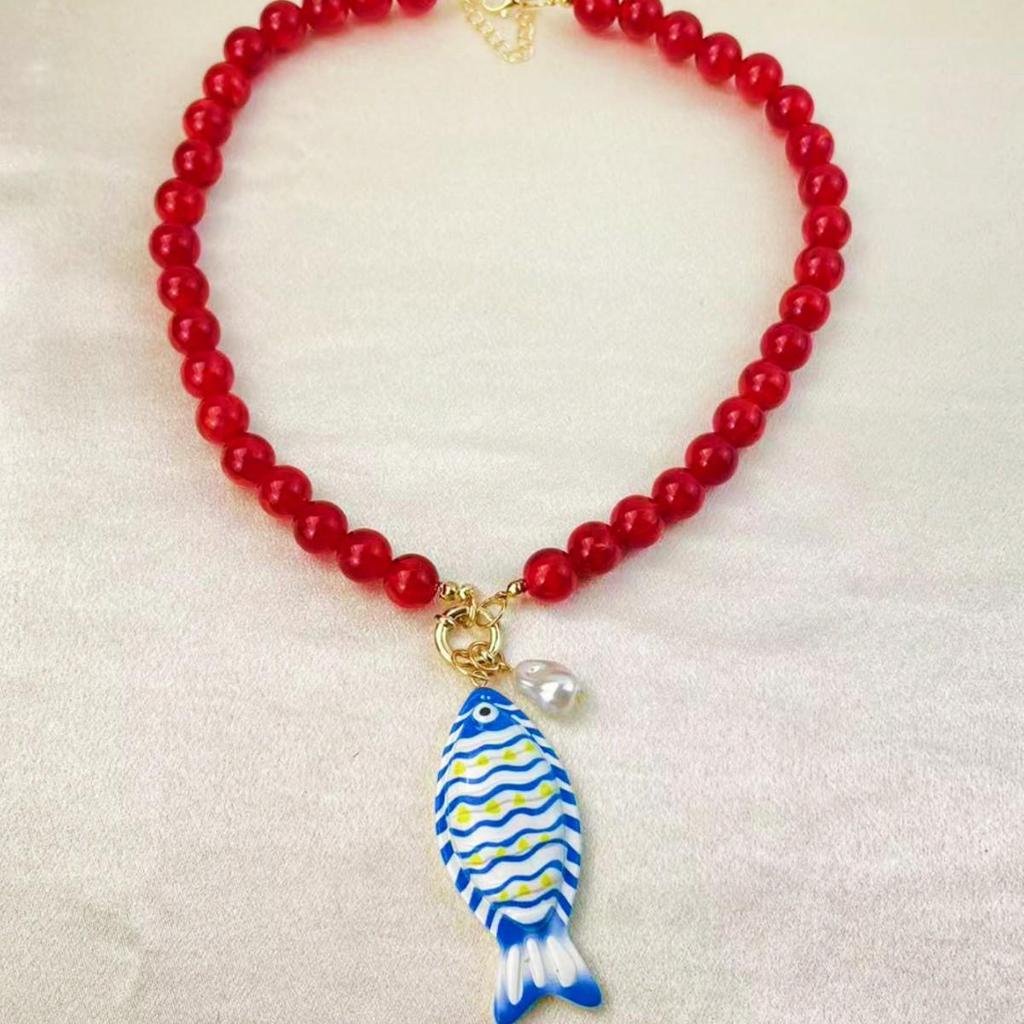 ZA Ocean Resort Women's Handmade Beaded Necklace with Clownfish Pendant