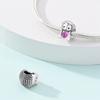 Authentic Original Copper Metal Charm Bead Components Luxury Heart Purple Zircon Hedgehog Bead Components Compatible With Bracelet High Quality Fine