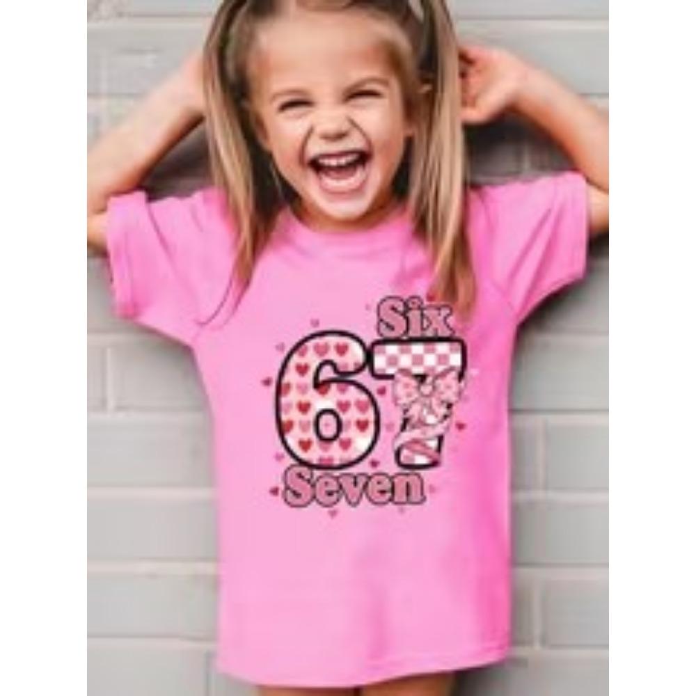 

Summer Fashion Girls Cotton T-Shirt Cartoon Pattern Print Kids Current Casual Top Children s Short Sleeved Shirt 100