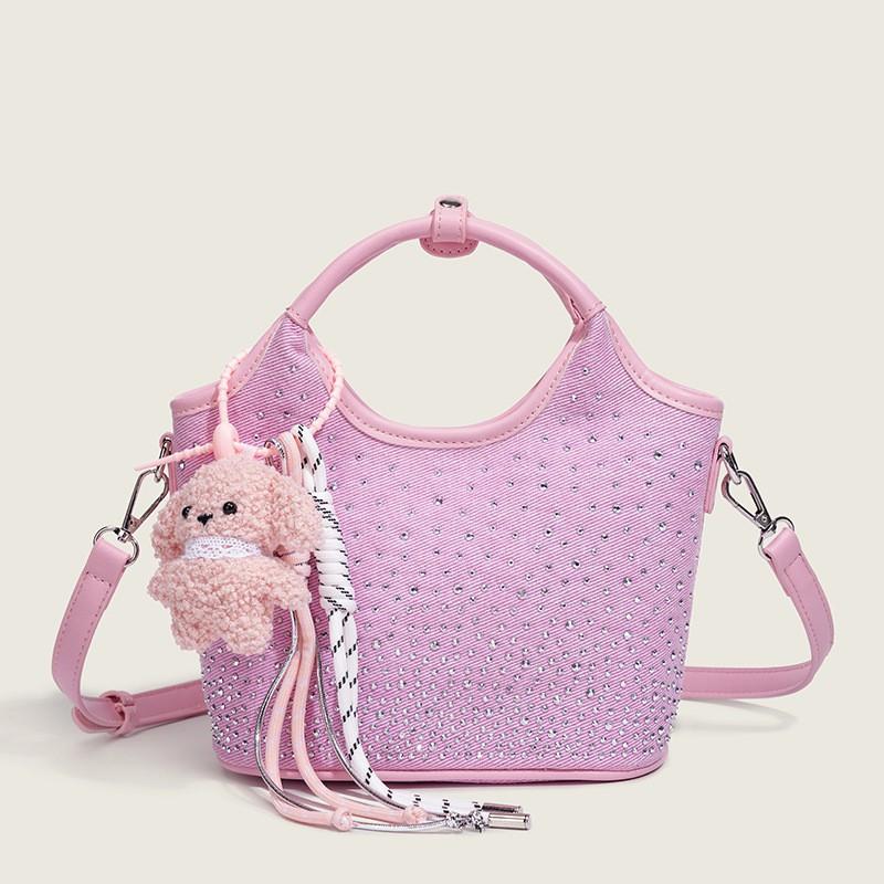 Denim Vegetable Basket Bag Women's New Fashionable Casual Commuter Handbag High-end Single-shoulder Cross-section Small