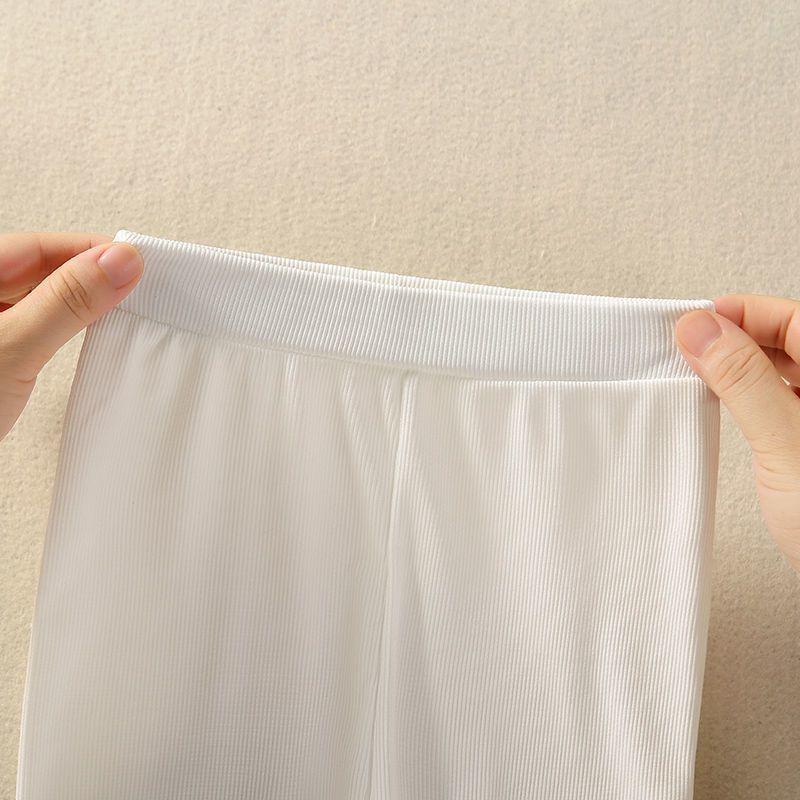 Thin Stretch Ice Silk Leggings for Children's Summer Casual Versatile Outerwear Girls' Pants