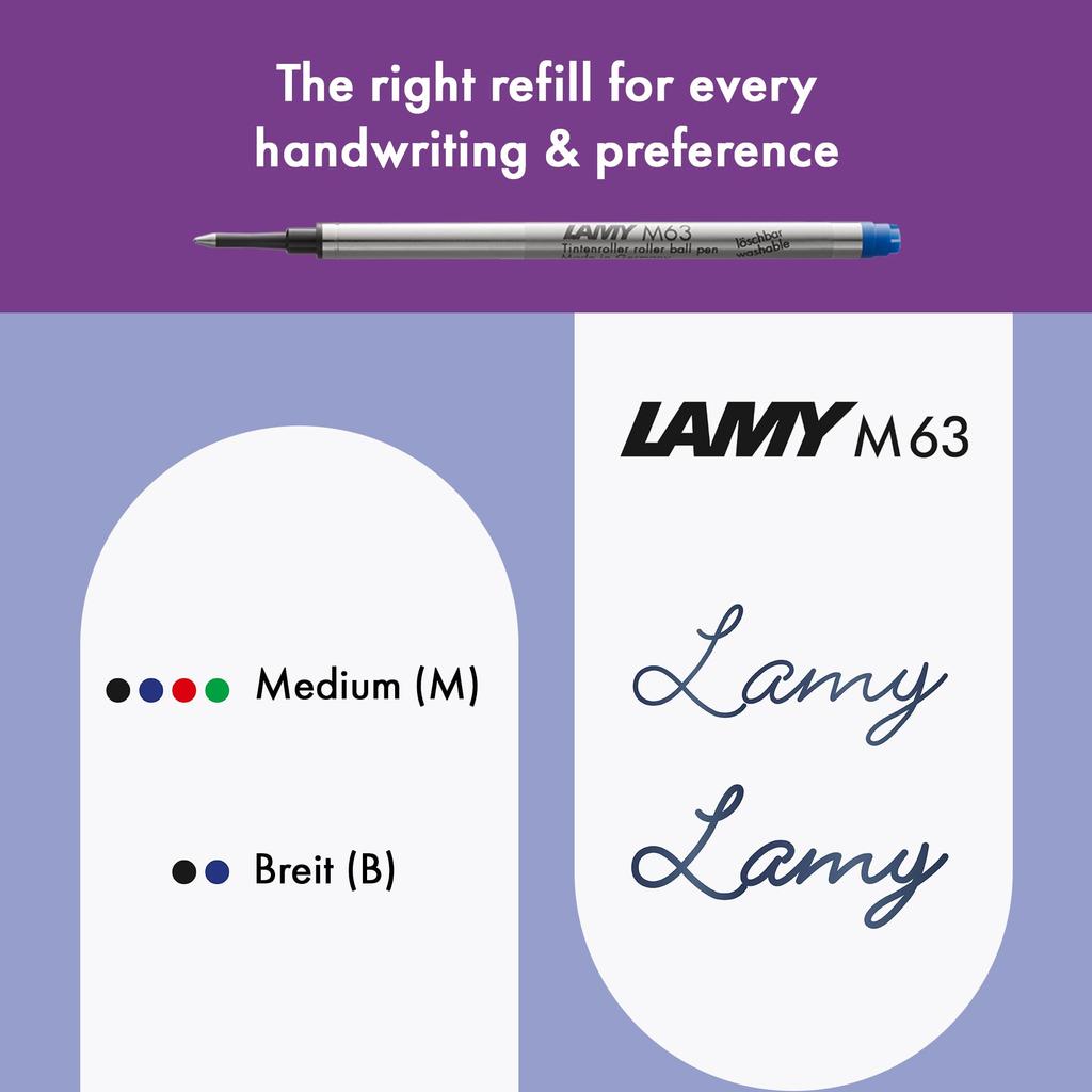 LAMY Safari Violet Blackberry Rollerball Pen Ergonomic Medium Line Width Comfortable for Long Writing Sessions Durable ASA Plastic Includes Black LAMY